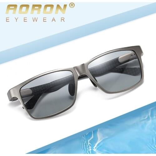 Top Carbon fiber Square Driving Photochromic Polarized Sunglasses Men Day Night Vision Goggles Sun glasses gafas de sol hombre