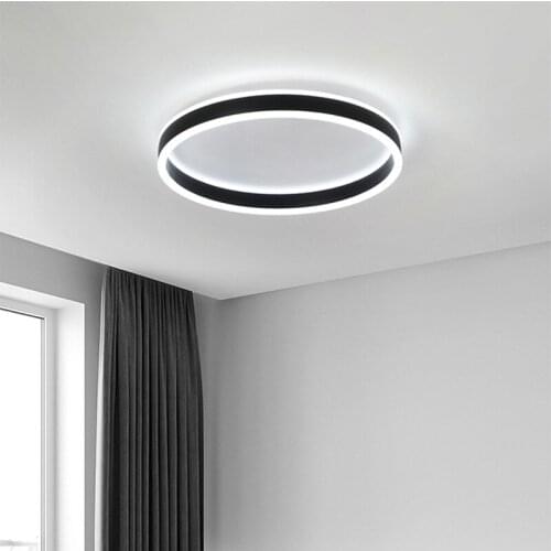 Modern Living Room Simple Bedroom Led Ceiling Lamp Black / White / Gold Round Home Nordic Creative Study Dimmable Shopping Mall