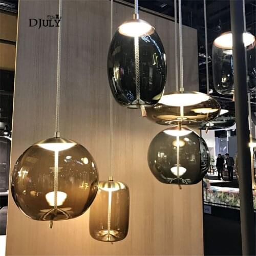 Modern Bottle stained glass pendant lights for bar living room kitchen led hanging lamp home deco lighting fixtures dropshipping