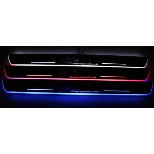 DNO Trim Pedal LED Car Light Door Sill Scuff Plate Pathway Dynamic Streamer Welcome Lamp For Audi A4 S4