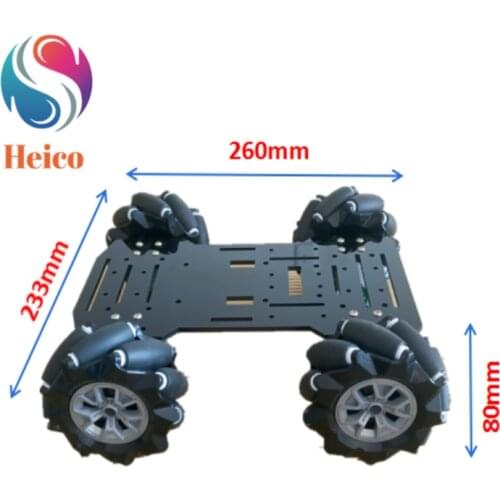 4WD 80mm McNamm Wheel Car Chassis Omni Wheel Aluminum Alloy Smart Car Kit With Hall Encoder Motor for Robotic Model Toy