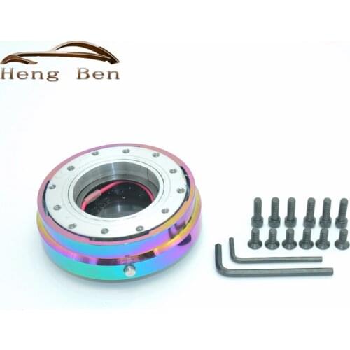 Universal Neo Chrome Steering Wheel Quick Release Hub Adapter Snap Off Boss Kit
