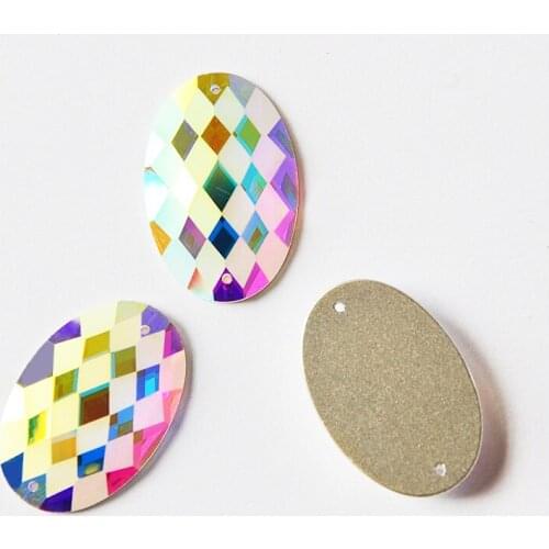 YANRUO 2051MTH Round Mirror Small Pack Crystal AB Stones For Needlework Sewn On Rhinestones Mirrors Decorations On The Dress