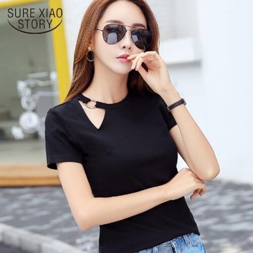 2021 Summer Fashion Women T Shirt Hollow Solid Color O-neck Short Sleeved Short Shirt Women Casual Tops Clothing Korean Style