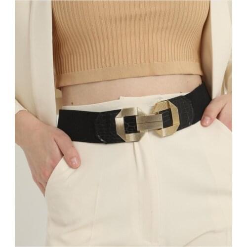 Womens Black Back Wheel Belt Space Type Women 'S Belt Special Costume and Clothing Belt Leather Look Women 'S Belt