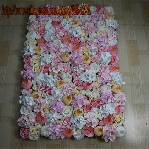 10pcs/lot Artificial silk hydrangea rose peony flower wall wedding backdrop decoration flower runner wedding decoration TONGFENG