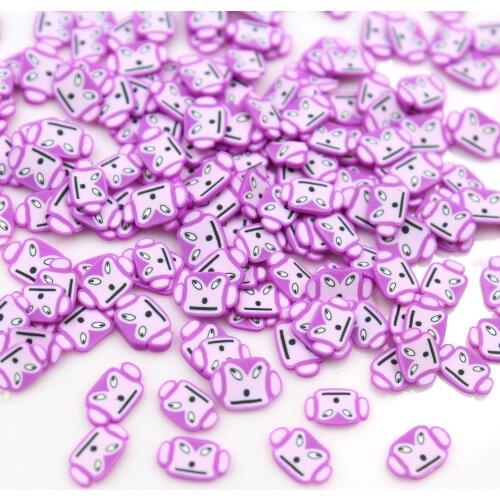 100g/lot Purple Monkey Slices Polymer Clay Lovely Animal Sprinkles Soft Pottery for Toy Decoration DIY Crafts Filler Accessories