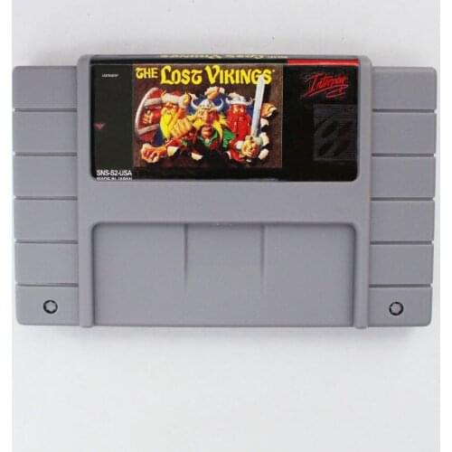 The Lost Vikings 16 bit Big Gray Game Card For NTSC Game Player Drop Shipping