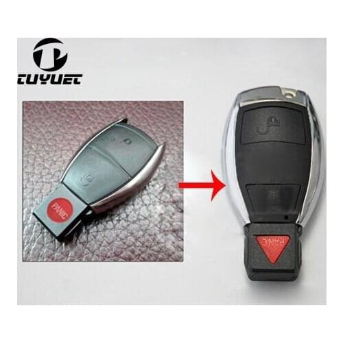 2+1 Buttons Updating Modified Smart Remote Key Shell for Mercedes-Benz Car Key Blanks Case+Battery Holder+Key Blade