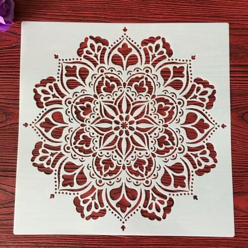 30 * 30cm size diy craft mandala mold for painting stencils stamped photo album embossed paper card on wood, fabric,wall paris