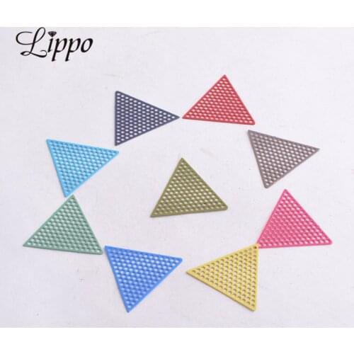 50pcs AC4448 20mm Triangle Shape Charms Red Green Jewelry Findings Connectors