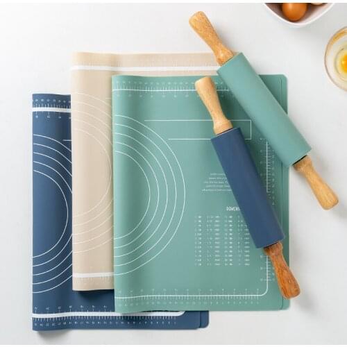 60x40cm Silicone Baking Mat Non-stick Pastry Rolling Kneading Pad Pizza Dough Maker Rolling Pins Kitchen Gadgets