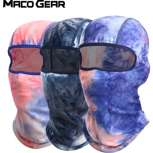 Tie-dye Printed Balaclava Head Hiking Face Scarf Warm Neck Gaiter Cover Bicycle Cycling Ski Climbing Running Full Mask Women Men