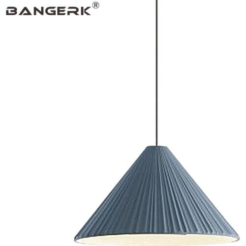 BANGERK Nordic Design Modern LED Pendant Light Loft Simple Resin Bamboo Hat Hanging Lamp Home Decor Indoor Lighting Droplight