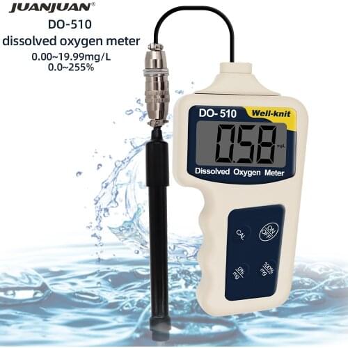Digital Dissolved Oxygen Analyzer Oxygen concentration Dector 0.0~255% ATC DO Tester Water Quality Meter 0.00~19.99mg/L DO-510