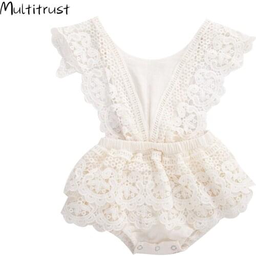 Baby Bodysuit 2020 Summer Top Baby Kids Boy Girl Infant Lace Bodysuit Sleeveless Outfit 0-24M