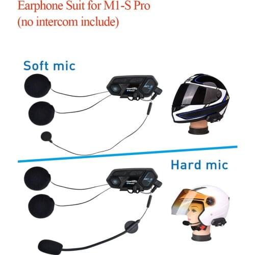 FodSports M1S Pro Accessories Motorcycle Helmet Intercom Parts Wireless Bluetooth Headset Earphone Speaker Hard/Soft Microphone