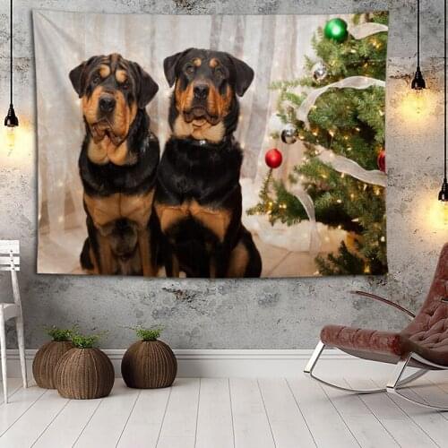Hot Sale Custom High Quality Rottweiler Wall Hanging HD Landscape 3D Printing Digital Printing Home Decoration Tapestry