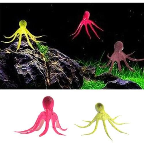 Simulation Cuttlefish Resin Fluorescence Fish Tank Decoration Octopus Noctilucent Artificial Squid Ornaments Aquarium decoration