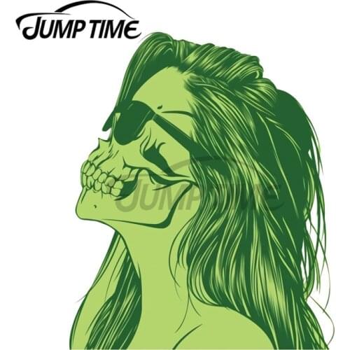 JumpTime 13 x 11.5 cm Summer Girly Skull of Death Car Stickers Graffiti DIY Motocycle Personality Laptop Race Car Window Decal