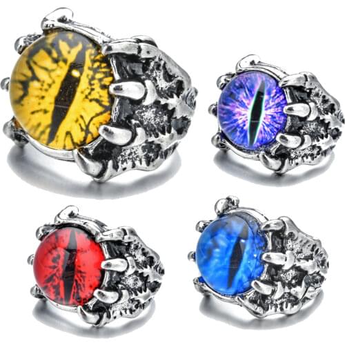Evil Eye Rings For Men Women Adjustable Domineering Dragon Eye Rings Punk Hip Hop Vintage Retro Mens Ring Fashion Jewelry Gifts