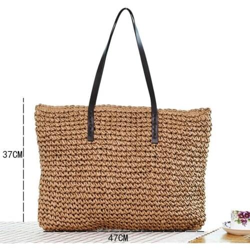 Round Straw Bag Woven Rattan Bag Ladies Bags Travel Small Beach Handbags Women Summer Hollow Handmade Beachbag Shoulder Bags