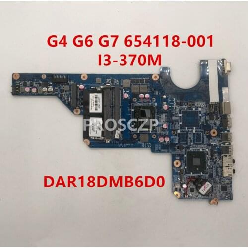 Free shipping for G7 G6 G4 G4-1000 G6-1000 Laptop motherboard 654118-001 DAR18DMB6D0 With I3-370M CPU HM55 working well