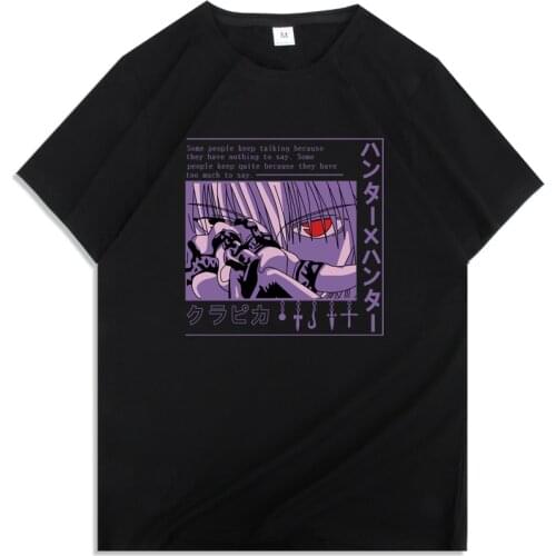 Mens T shirt Print Hunter X Hunter Kurapika Killua Zoldyck Harajuku Tshirt Unisex Short Sleeve Anime T-shirt Male Casual