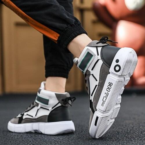 Fashion New Shoes Mens Casual Shoes High Top Sneaker Men Shoes Non-slip Walking Shoe Zapatillas Lace-up Sport Shoes