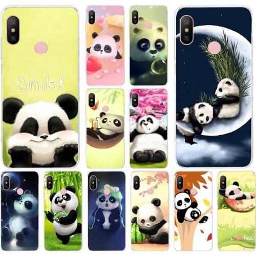102FG Cute Panda Soft Silicone Tpu Cover phone Case for xiaomi redmi 7 7a note 4A 4X 6 Pro 6A 7