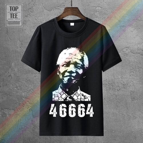 Cheap Men T Shirt Fashion Shirt Mandela Forever T Shirt Nelson Madiba Peace Afrika Africa Print Tees Short Sleeve O Neck