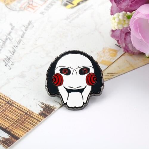 New JOKER Saw Enamel Pins Horror Movie We All Float Down Here Pennywise Badge Brooch for Women Men Jewelry