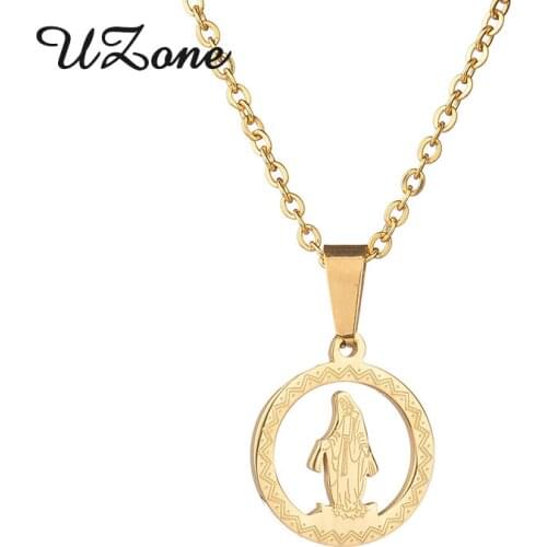 UZone Novelty Virgen Maria Small Pendant Necklace Stainless Steel Sailor Moon Necklace Hollow Necklace