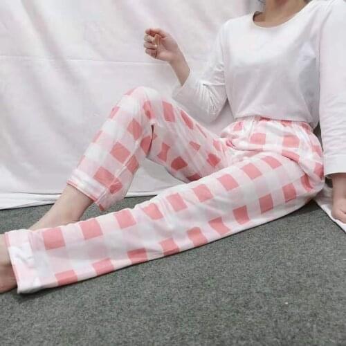 Autumn Womens Cotton Pajamas Stretch Comfortable Loose Home Pants Cute Cartoon Womens Pants New 2021