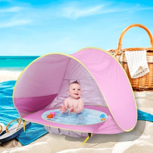 Beach Tent Build Indoor Outdoor Sunshade Swimming Pool House Toys Waterproof Polyester Portable for Kids Baby