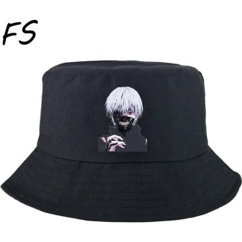 Tokyo Ghoul Unisex Summer Bucket Hat Women Outdoor Sunscreen Fishing Hunting Cap Men Sun Prevent Hats Gift Hat for boys girls