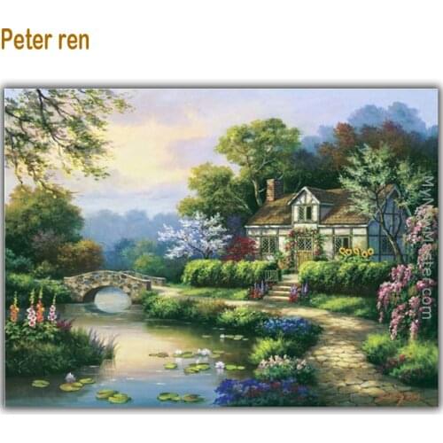 Peter ren DIY Diamond Painting Cross stitch Needlework River Cottage mosaic Rhinestone Square resin particles Diamond embroidery
