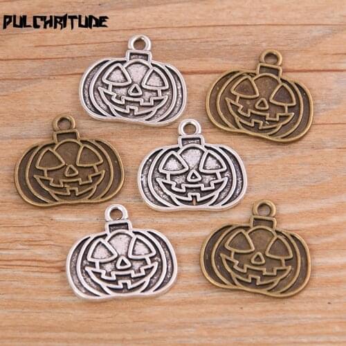 10PCS 19*21mm New Product Two Color Vegetables Pumpkin Charms Pendant Jewelry Metal Alloy Jewelry Marking
