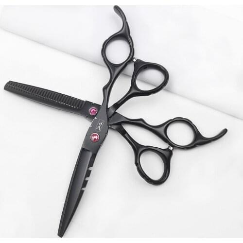 Professional Japan 440C Steel 6 Inch Cut Hair Scissors Sawtooth Cutting Shears Barber Hairdressing Scissors Barbershop Set