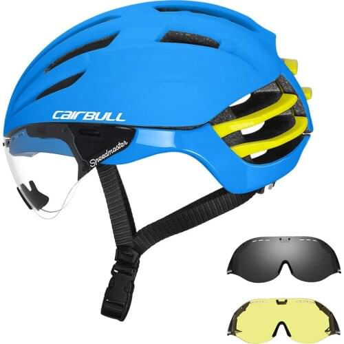 CAIRBULL Ultralight Road Bike Helmet With Goggles PC+EPS Integrally-Molded Cycling Helmet Women Men Bicycle Helmet Safety Hat