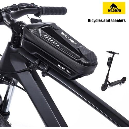 WILD MAN Bike Bag Frame Front Top Tube Cycling Pocket Waterproof Phone Case Touchscreen Bag MTB Pack Bicycle Accessories