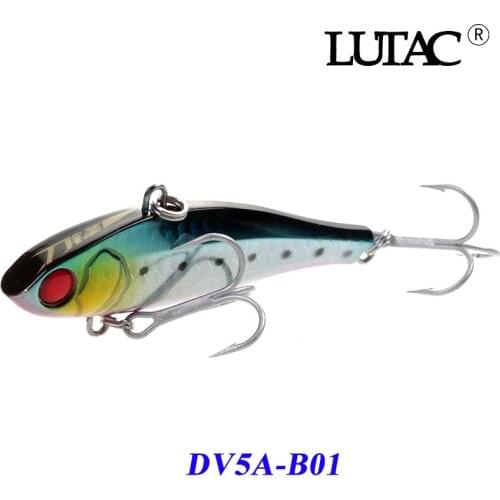 LUTAC Metal Bass Wholewater 90mm 36g DV5A Sinking Fishing VIB ABS Hard Plastic Lure Treble Hook 3D Eyes Vibration Gear