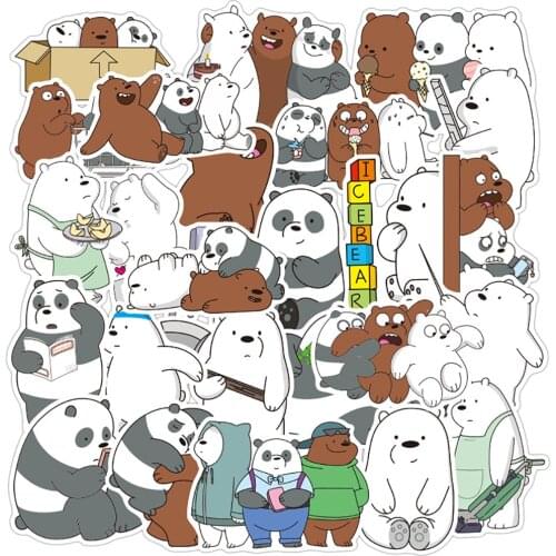 36PCS Kawaii Bears Cartoon Stickers Skateboard Fridge Guitar Laptop Motorcycle Travel Luggage Classic Toy Decal Sticker Cool Toy