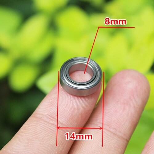 10pcs Dual Metal Thin Wall Groove Deep Groove Radial Ball Bearing 8 X 14 X 4mm Mini Ball Bearing