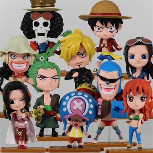 10pcs/set Japanese Anime model One Piece Action Figure Collection luffy Nami Dolls Toy for Gifts
