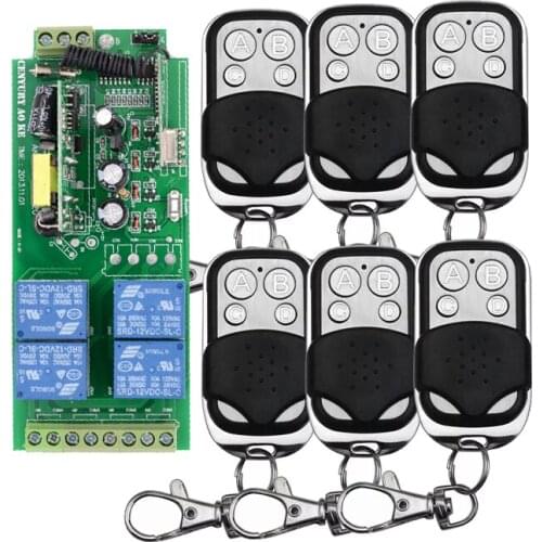 1000W AC85v~250V 110V 220V 230V 4CH Wireless Remote Control Switch Relay Output Radio RF Transmitter Receiver