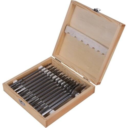 13Pcs Flat Spade Drill Bits Set Metal Bit Kit Hex Shank Woodworking Tool Accessories