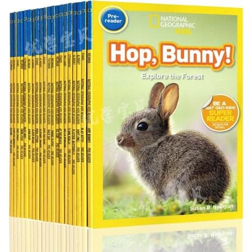 20 books/set English picture book National Geographic Kids Pre-reader be a NAT GEO kids super reader knowledge book 2-8 years