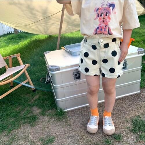 2021 new style girls boys dots shorts summer cotton fashion kids shorts
