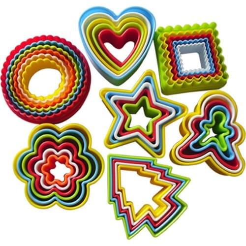 5Pcs/set Silicone Heart Star Xmas Tree Shape Cookies Cutter Molds Biscuit Plunger Forms For Baking Mousse Cake Decor DIY Tools